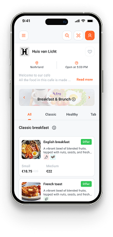 DENU Digital Menu Mobile Customer View Light Mode